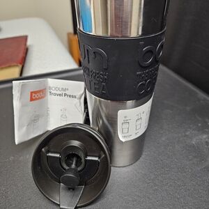 Bodum Stainless Steel and Black Travel Mug